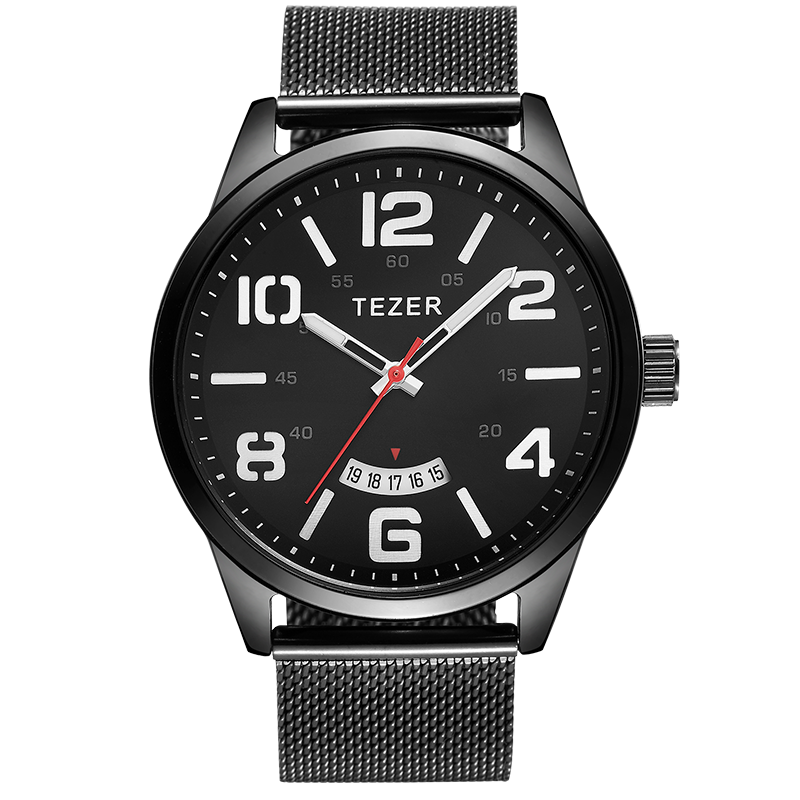 Stainless Mesh Band - ساعة يد كوارتز رجالية كاجوال من