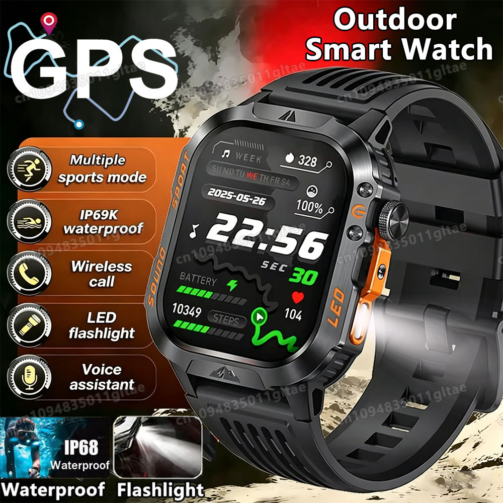 Smartwatch Custom - ساعة ذكية عسكرية جديدة للرجال 2026،