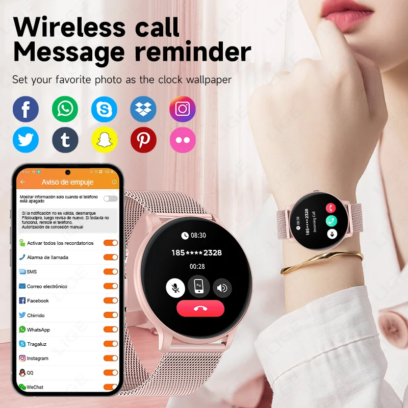 ساعة ذكية LIGE مع خاصية الاتصا - مراجعة Smartwatch Custom وسعره