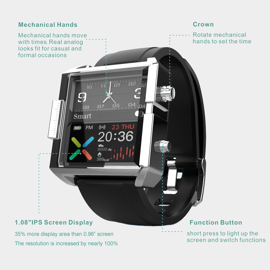 T9 الهجين Smartwatch معدل ضربا - مراجعة Smartwatch Custom وسعره