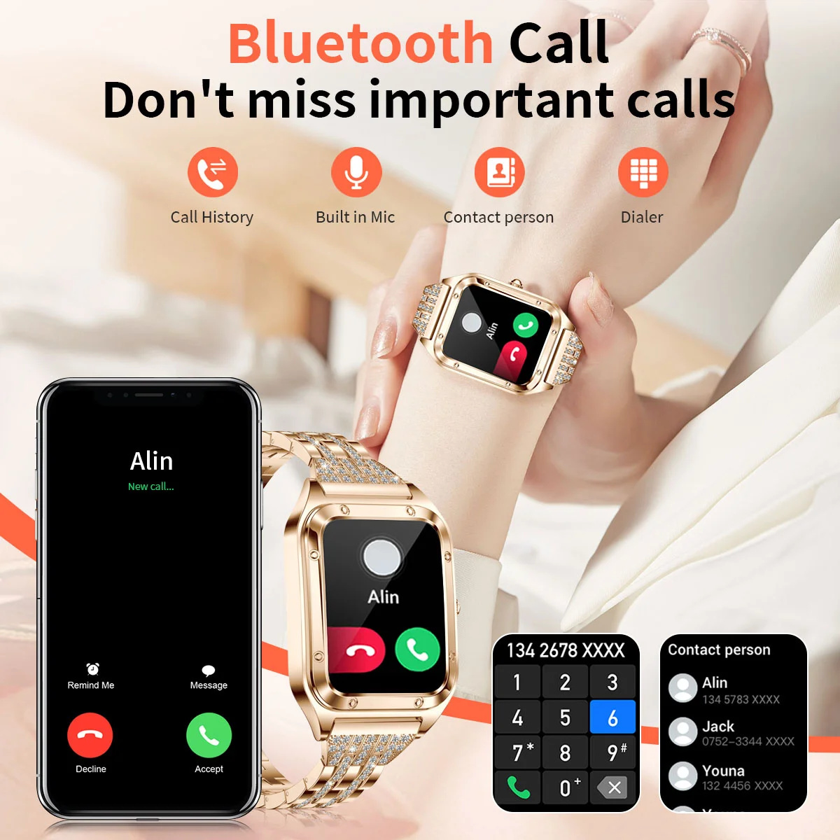 1.57 بوصة ساعة ذكية فاخرة للنس - مراجعة Smartwatch Faces وسعره