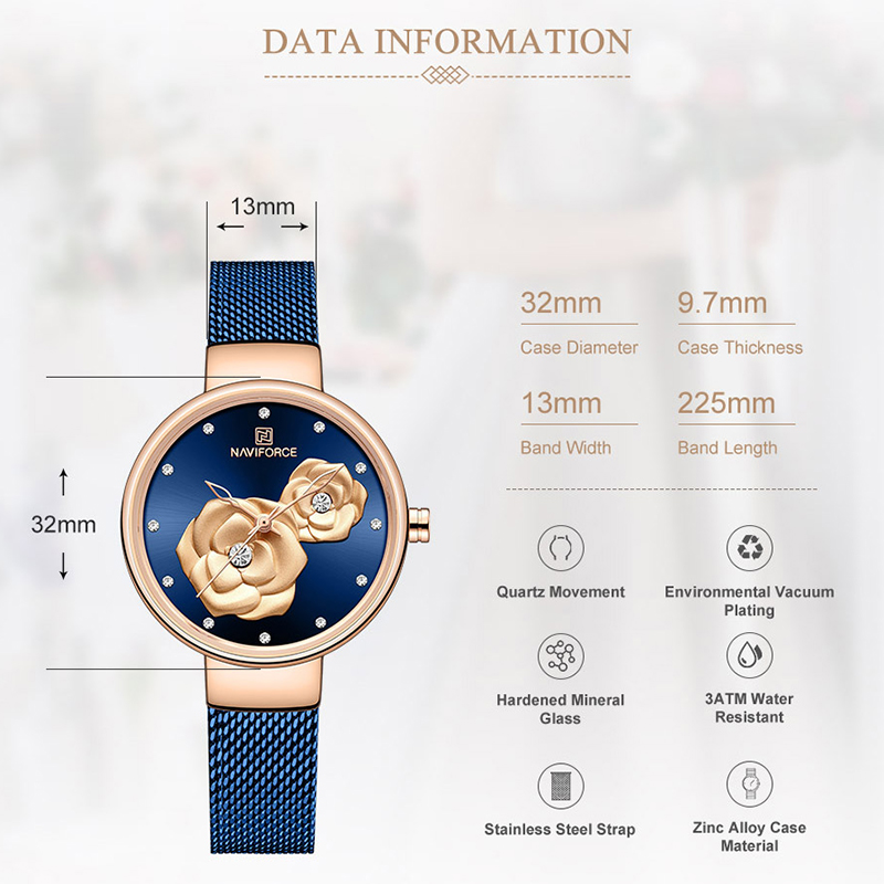 طقم ساعات نسائية فاخرة من NAVI - مراجعة Stainless Mesh Band وسعره